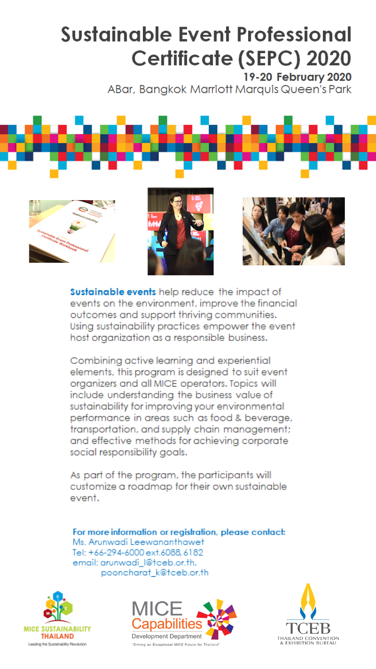 Sustainable Event Professional Certificate (SEPC) 2020